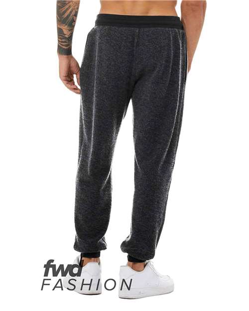 Unisex FWD Fashion Sueded Fleece Joggers - Black Heather Back