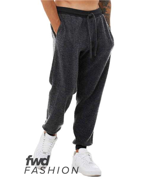 Unisex FWD Fashion Sueded Fleece Joggers - Black Heather Front