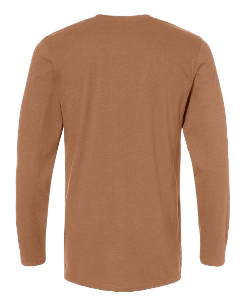 Men's Fine Jersey Long Sleeve Tee - Coyote Brown Back