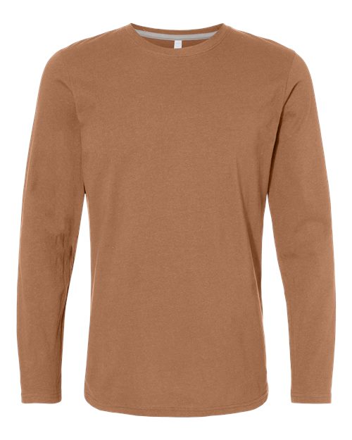 Men's Fine Jersey Long Sleeve Tee - Coyote Brown Front