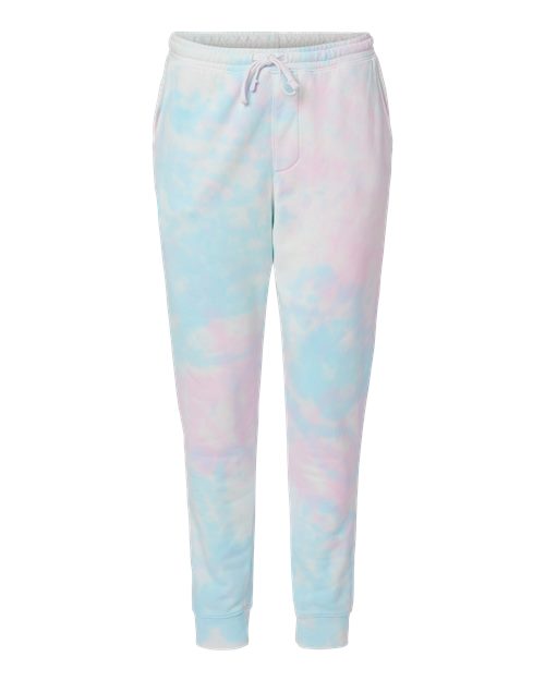 Unisex Tie-Dyed Fleece Sweatpants - Tie Dye Cotton Candy Front