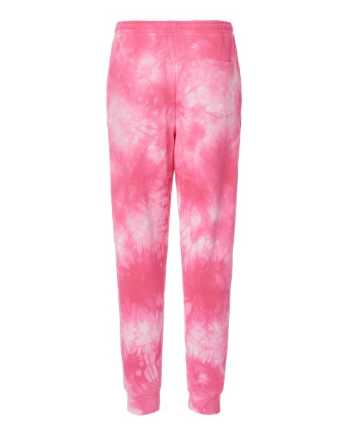 Unisex Tie-Dyed Fleece Sweatpants - Tie Dye Pink Back