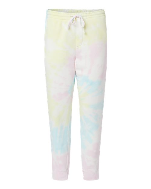 Unisex Tie-Dyed Fleece Sweatpants - Tie Dye Sunset Swirl Front
