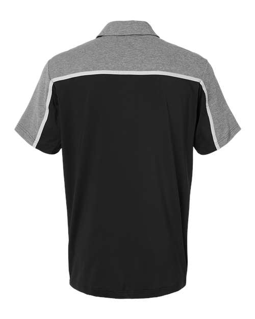 Men's Ultimate Colorblocked Polo - Black/ Grey Two/ Grey Five Melange Back