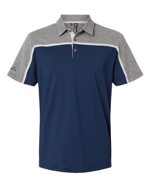 Men's Ultimate Colorblocked Polo - Collegiate Navy/ Grey Two/ Grey Five Melange Front