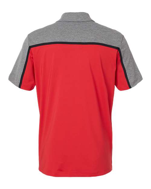 Men's Ultimate Colorblocked Polo - Collegiate Red/ Black/ Grey Five Melange Back