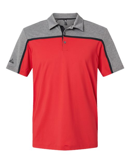 Men's Ultimate Colorblocked Polo - Collegiate Red/ Black/ Grey Five Melange Front