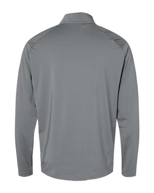 Men's Ultimate365 Lightweight Shoulder Stripe Quarter-Zip Pullover - Grey Three Back