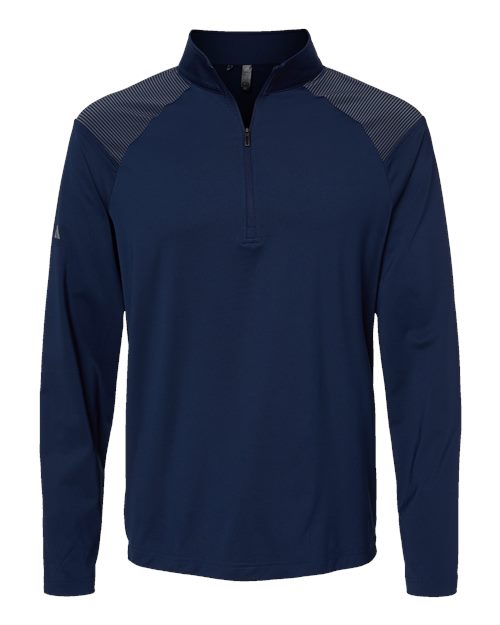 Men's Ultimate365 Lightweight Shoulder Stripe Quarter-Zip Pullover - Team Navy Blue Front