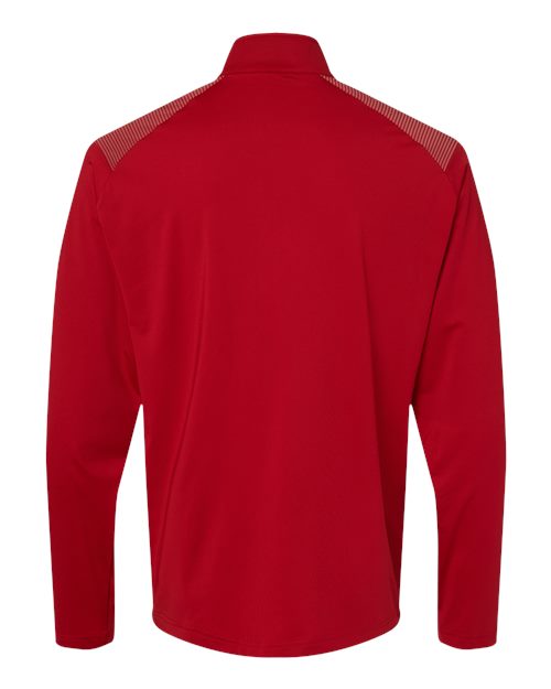 Men's Ultimate365 Lightweight Shoulder Stripe Quarter-Zip Pullover - Team Power Red Back