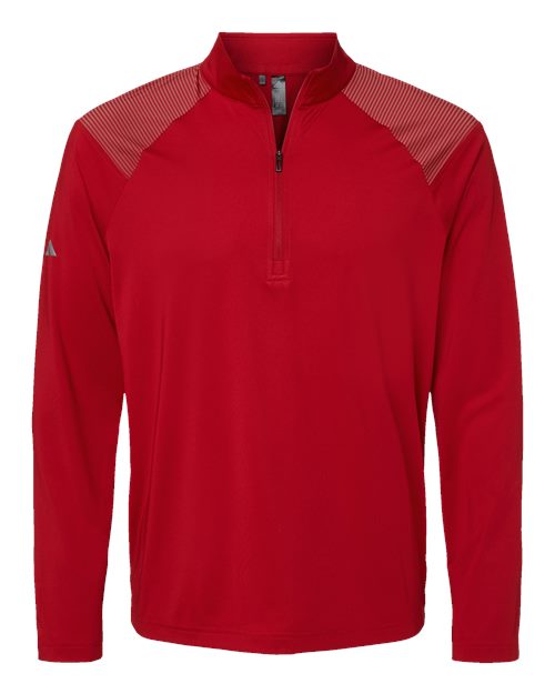 Men's Ultimate365 Lightweight Shoulder Stripe Quarter-Zip Pullover - Team Power Red Front