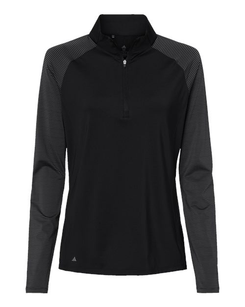Women's Ultimate365 Lightweight Raglan Quarter-Zip Pullover - Black Front
