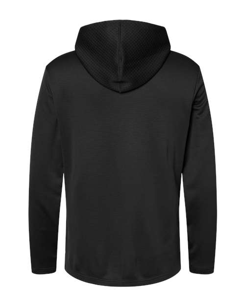 Men's Textured Mixed Media Midweight Hooded Sweatshirt - Black Back