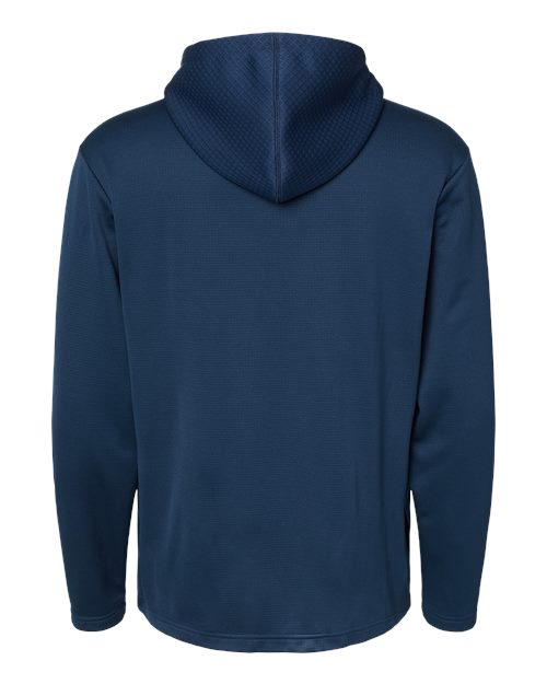 Men's Textured Mixed Media Midweight Hooded Sweatshirt - Collegiate Navy Back