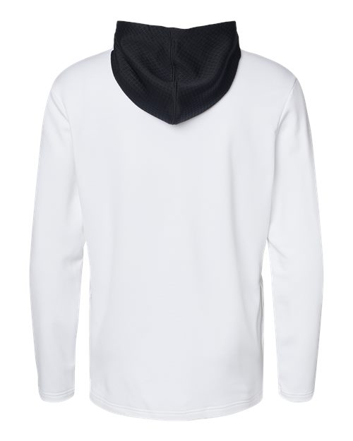 Men's Textured Mixed Media Midweight Hooded Sweatshirt - White Back