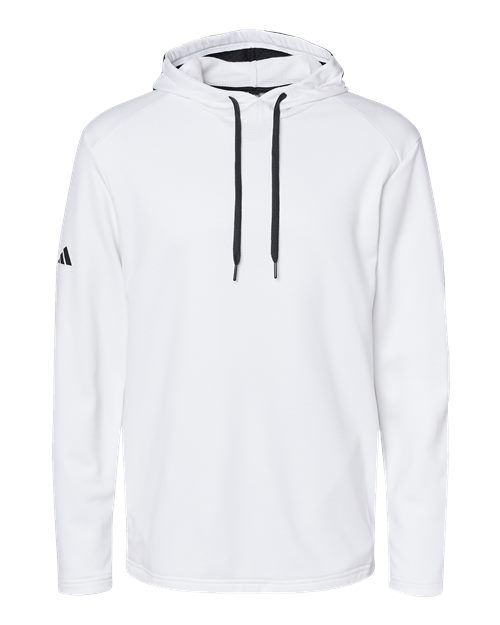 Men's Textured Mixed Media Midweight Hooded Sweatshirt - White Front