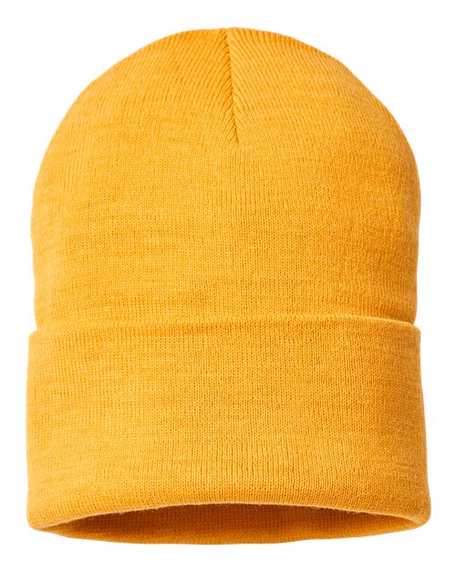 Sustainable Beanie - Mustard Yellow Back
