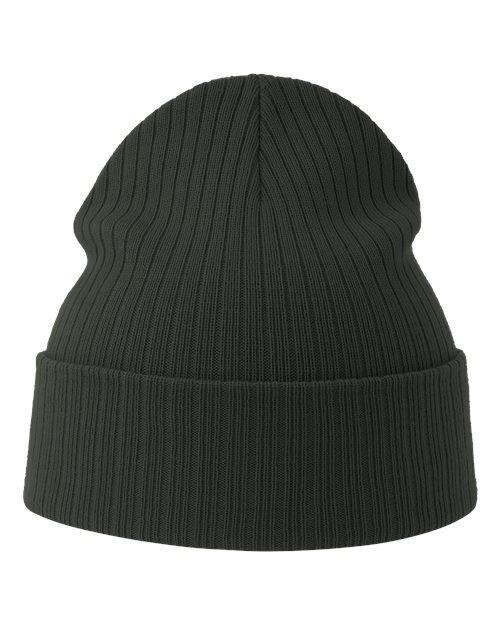 Sustainable Rib Cuffed Beanie - Dark Grey Back