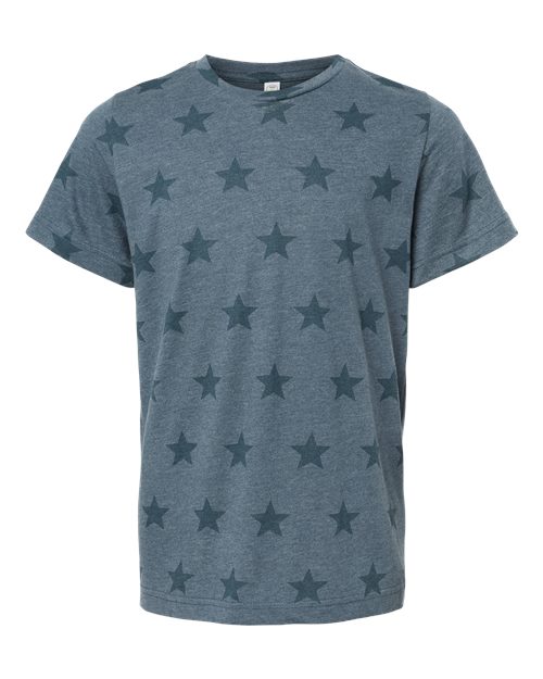 Youth Star Print Tee - Denim Star Front