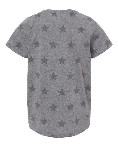 Youth Star Print Tee - Granite Heather Star Back
