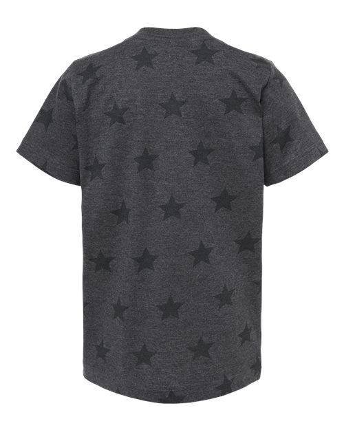 Youth Star Print Tee - Smoke Star Back