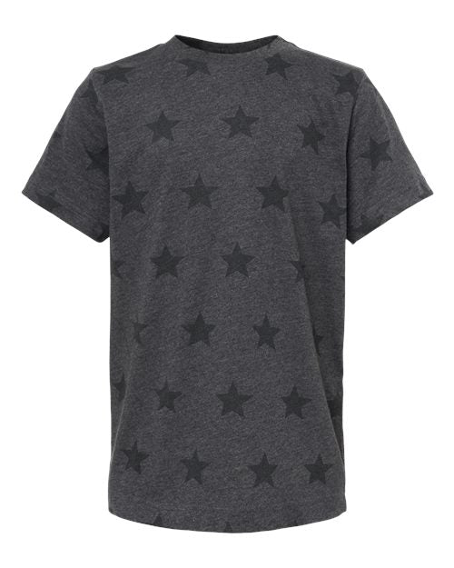 Code Five Youth Star Print Tee - Smoke Star Front