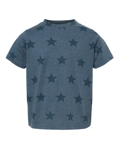 Toddler Star Print Tee - Denim Star Front