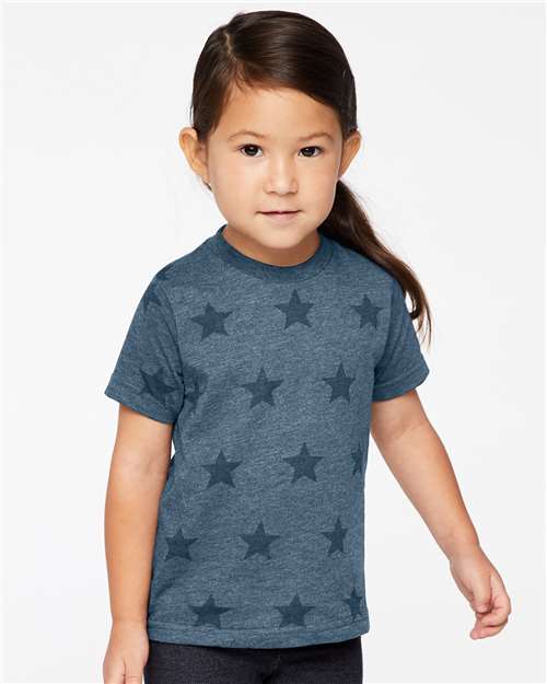 Code Five Toddler Star Print Tee - Model Front