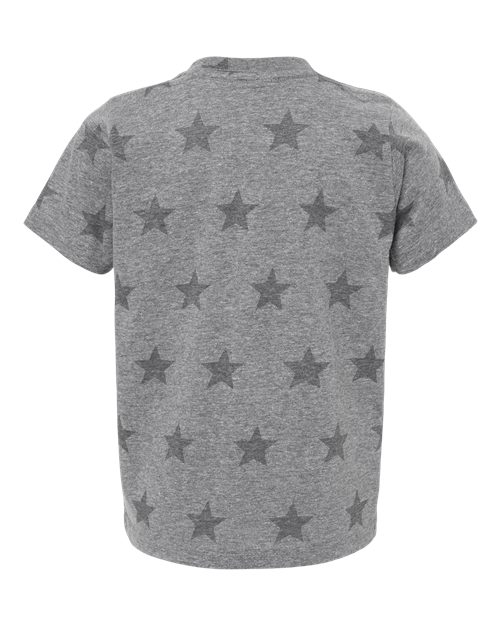 Toddler Star Print Tee - Granite Heather Star Back