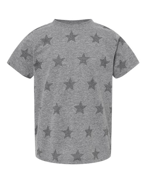 Toddler Star Print Tee - Granite Heather Star Front