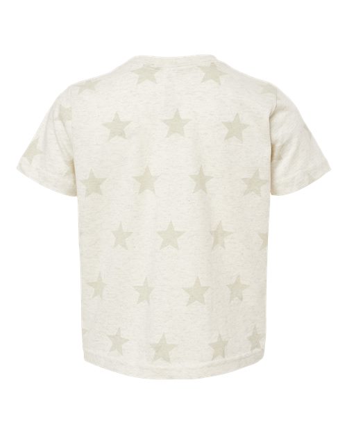 Toddler Star Print Tee - Natural Heather Star Back