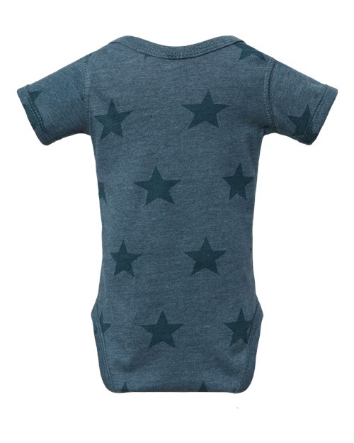 Infant Star Print Bodysuit - Denim Star Back