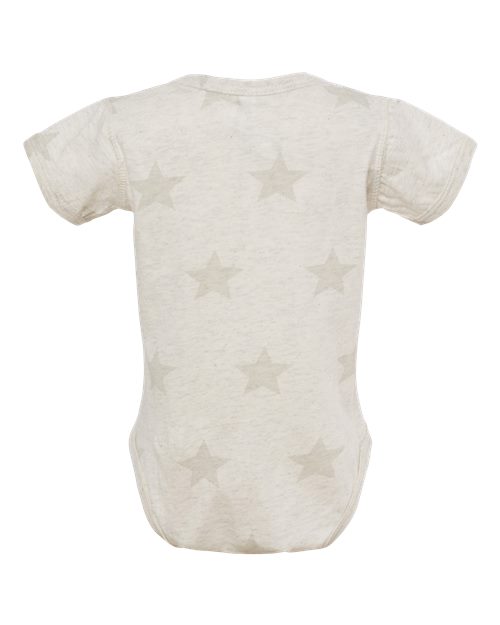 Infant Star Print Bodysuit - Natural Heather Star Back