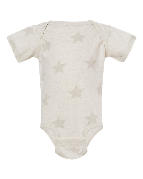 Infant Star Print Bodysuit - Natural Heather Star Front