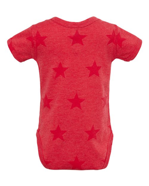Infant Star Print Bodysuit - Red Star Back