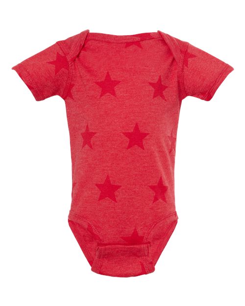 Infant Star Print Bodysuit - Red Star Front