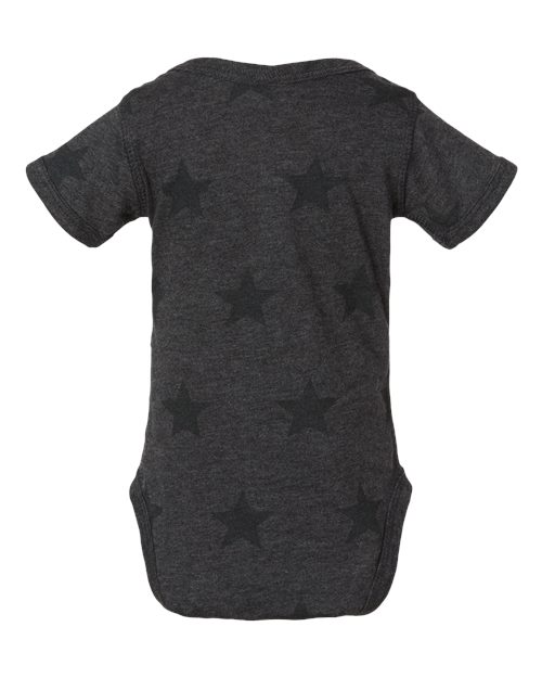 Infant Star Print Bodysuit - Smoke Star Back