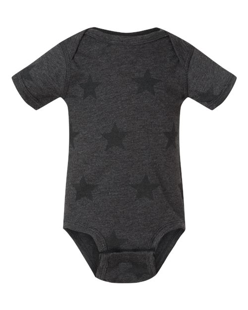 Infant Star Print Bodysuit - Smoke Star Front