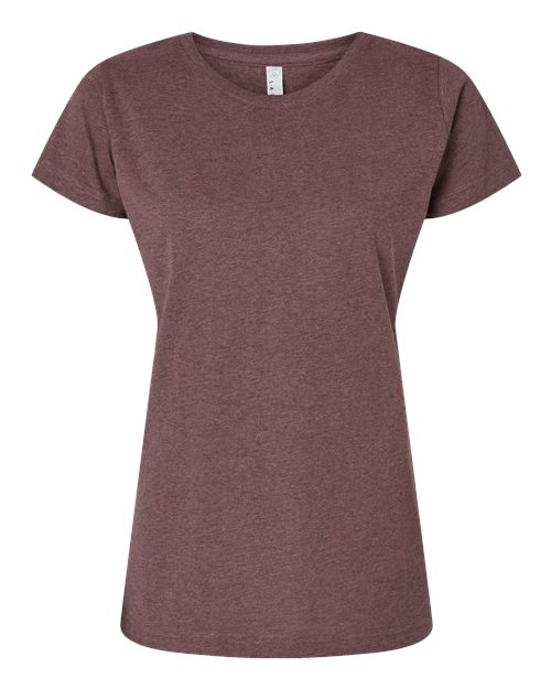 Women's Fine Jersey Tee - Sangria Blackout Front