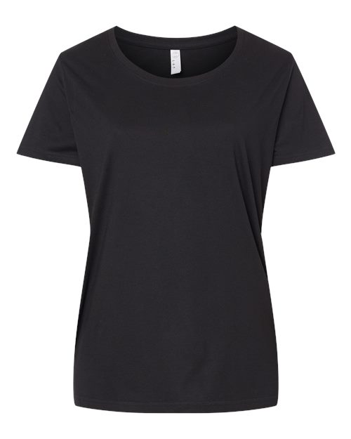 Women's Curvy Collection Fine Jersey Tee - Blended Black Front