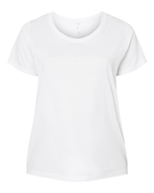 Women's Curvy Collection Fine Jersey Tee - Blended White Front