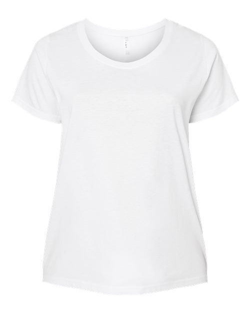 LAT Women's Curvy Collection Fine Jersey Tee - Blended White Front