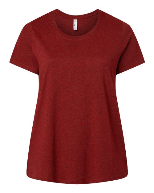 Women's Curvy Collection Fine Jersey Tee - Cardinal Blackout Front
