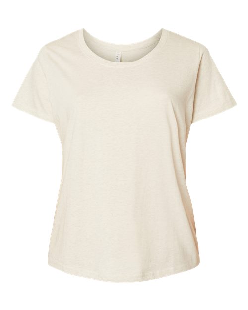 Women's Curvy Collection Fine Jersey Tee - Natural Heather Front