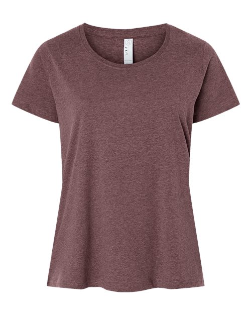 Women's Curvy Collection Fine Jersey Tee - Sangria Blackout Front