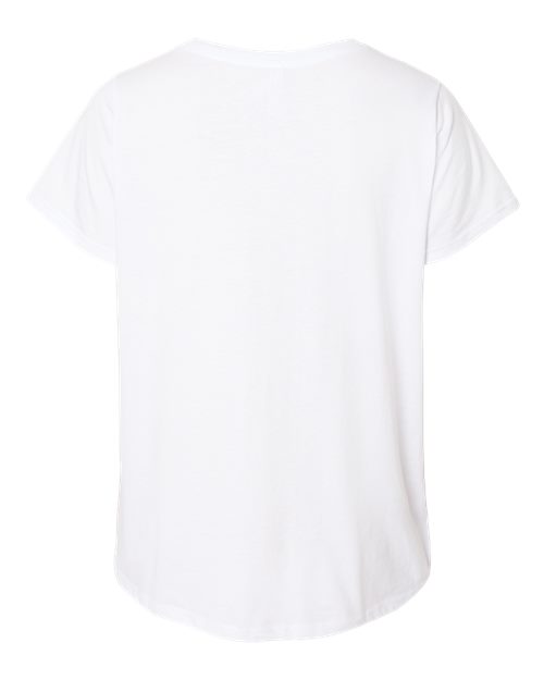 Women's Curvy Collection Fine Jersey V-Neck Tee - Blended White Back