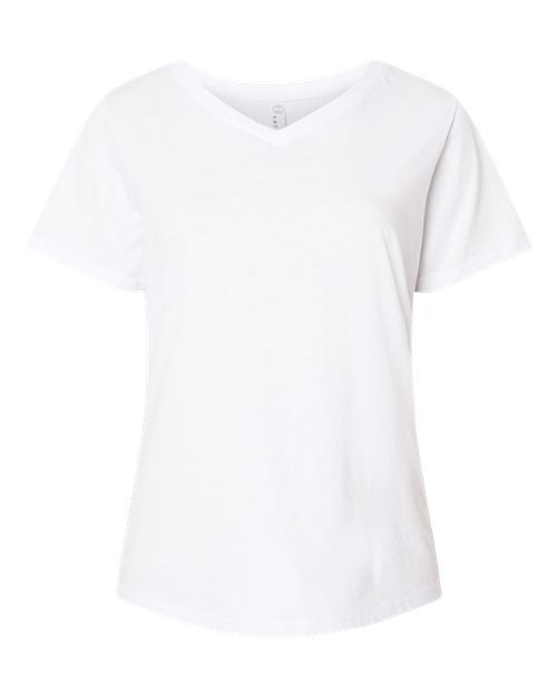 Women's Curvy Collection Fine Jersey V-Neck Tee - Blended White Front