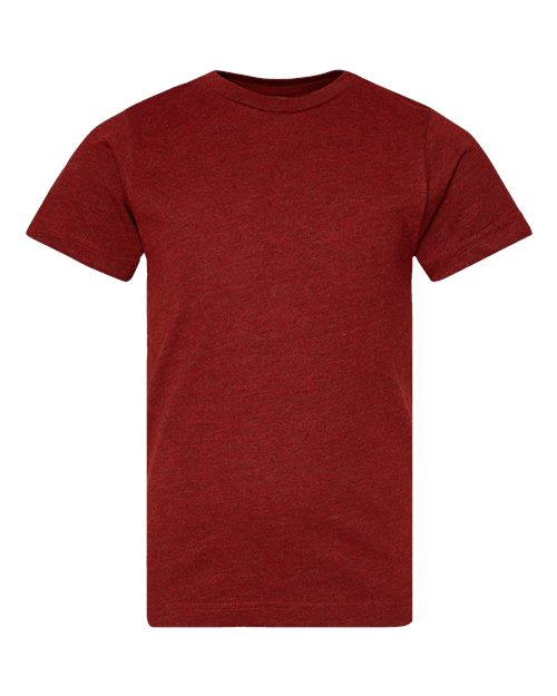 Youth Fine Jersey Tee - Cardinal Blackout Front