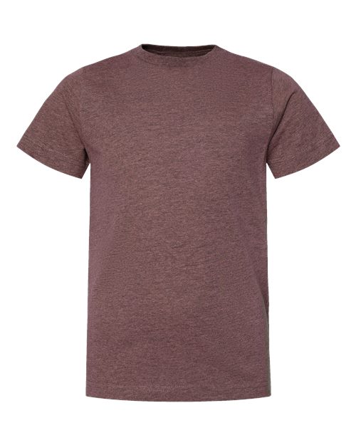 Youth Fine Jersey Tee - Sangria Blackout Front