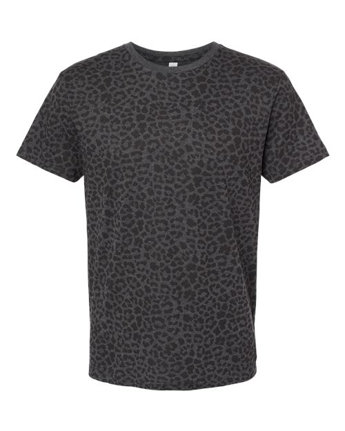 Unisex Fine Jersey Tee - Black Leopard Front
